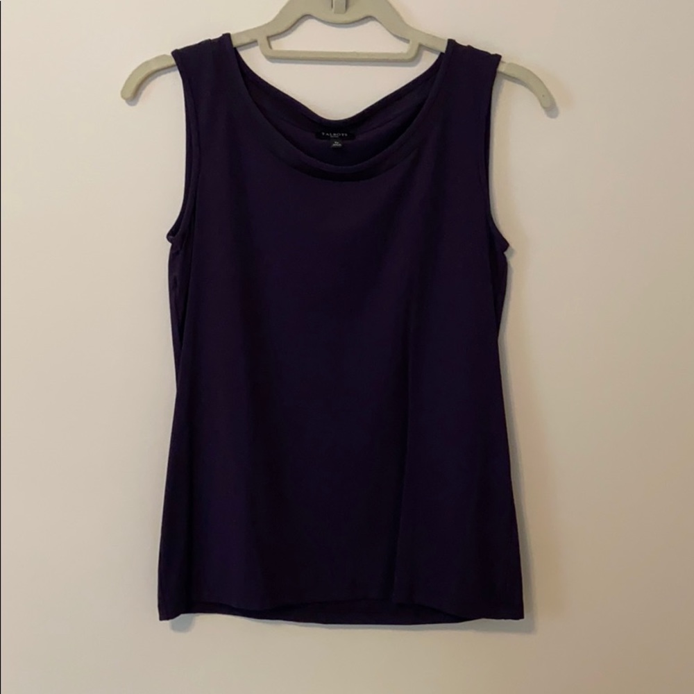 Labors purple silky tank with mesh edging